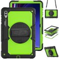 thumbnail image 1 of Case for Samsung Galaxy Tab S10 Ultra 2024/ S9 Ultra/ S8 Ultra 14.6 Inch with Screen Protector, 360 Degree Rotating Kickstand Hand Strap Shockproof Cover with Shoulder Strap, Lime PC, 1 of 7