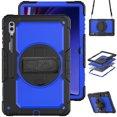 thumbnail image 1 of Case for Samsung Galaxy Tab S10 Ultra 2024/ S9 Ultra/ S8 Ultra 14.6 Inch with Screen Protector, 360 Degree Rotating Kickstand Hand Strap Shockproof Cover with Shoulder Strap, Dark Blue PC, 1 of 7