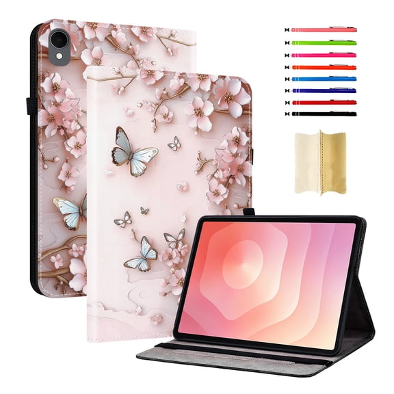 Case for Samsung Galaxy Tab S11 11.0" 2025 SM-X730 / SM-X736 / SM-X736B, Slim Kickstand PU Leather Pattern Card Slots Elastic Band Stylus Slot Protective Heavy Duty Protection Folio Cover - A