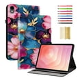 thumbnail image 1 of Case for Samsung Galaxy Tab S11 11.0" 2025 SM-X730 / SM-X736 / SM-X736B, Slim Kickstand PU Leather Pattern Card Slots Elastic Band Stylus Slot Protective Heavy Duty Protection Folio Cover - D, 1 of 7