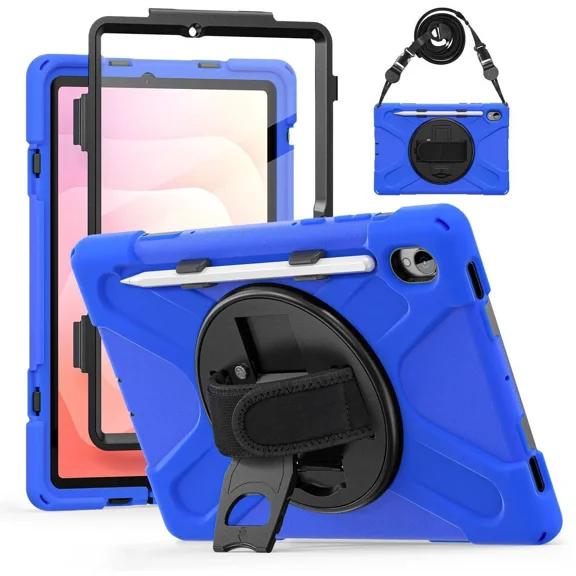 Case for Samsung Galaxy Tab S11 11 Inch 2025 Model SM-X736/ SM-X730/ SM-X736B with Screen Protector Pencil Holder [360 Rotating Hand Strap] & Stand, ShockProof Protective Cover