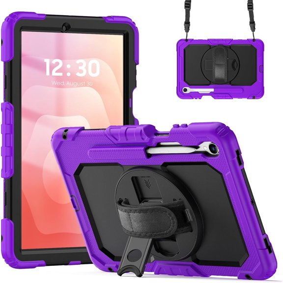 Case for Samsung Galaxy Tab S11 (11-inch) 2025 SM-X730/SM-X736B, Heavy Duty Shockproof Protective Case with Screen Protector, 360° Rotating Stand, Hand/Shoulder Strap