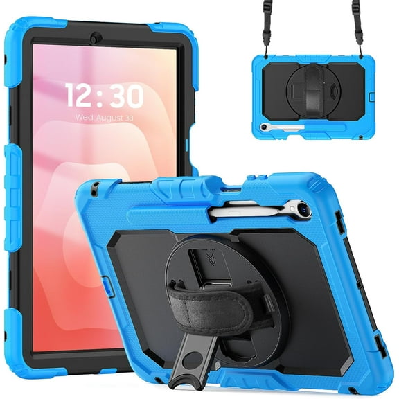 Case for Samsung Galaxy Tab S11 (11-inch) 2025 SM-X730/SM-X736B, Heavy Duty Shockproof Protective Case with Screen Protector, 360° Rotating Stand, Hand/Shoulder Strap