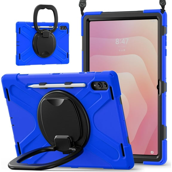 Case for Samsung Galaxy Tab S11 Ultra (14.6-inch) 2025 Model (SM-X930/SM-X936B),Rugged Silicone Cover with Handle Grip, 360 Kickstand, Strap & S Pen Holder