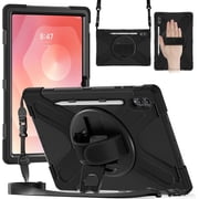 Case for Samsung Galaxy Tab S11 Ultra 14.6-inch 2025 Model SM-X930/SM-X936B,Shockproof Protective Kids Case with Pencil Holder, 360 Rotating Hand Strap & Stand, Shoulder Strap