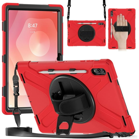 Case for Samsung Galaxy Tab S11 Ultra (14.6-inch) 2025 Model (SM-X930/SM-X936B),Shockproof Protective Kids Case with Pencil Holder, 360 Rotating Hand Strap & Stand, Shoulder Strap