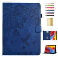 thumbnail image 1 of Case for Samsung Galaxy Tab S6 Lite 10.4" 2020 / 2022 / 2024, Classic PU Leather Folio Kickstand Magnetic Closure Slim Fit Cover with Auto Wake/Sleep Function Embossing - Darkblue, 1 of 6