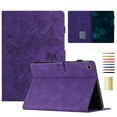 thumbnail image 1 of Case for Samsung Galaxy Tab S6 Lite 10.4" 2020 / 2022 / 2024, Embossed PU Leather Folio Stand Cover Drop Protective with Auto Wake/Sleep & Card Slots & Pen Holder - Purple, 1 of 5