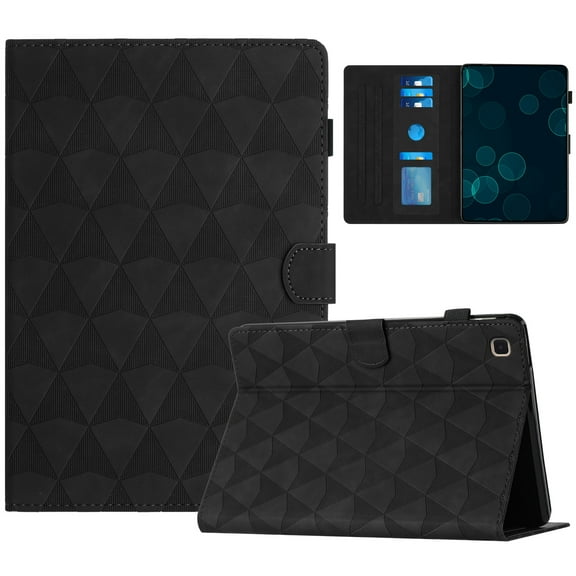 Case for Samsung Galaxy Tab S6 Lite 10.4" 2020 / 2022 / 2024, Premium PU Leather Kickstand Shockproof Flip Case with Card Slots Magnetic Auto Sleep/Wake Pencil Slot Case Cover, Black