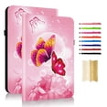 thumbnail image 1 of Case for Samsung Galaxy Tab S6 Lite 10.4" 2024 / 2022 / 2020, Slim Kickstand PU Leather Flower Butterfly Pattern Heavy Duty Protection Folio Cover, with 2 Card Slots & Elastic Band & Stylus Slot - F, 1 of 7