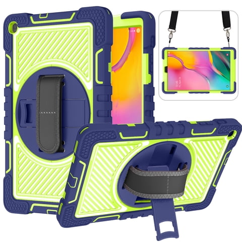 Case for Samsung Galaxy Tab S6 Lite 10.4 SM-P610/P615, Kids Heavy Duty Rugged Shockproof Adjustable Kickstand Full Protective Tablet Cover with Hand/Shoulder Strap, Navy+Olivine