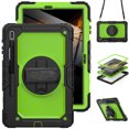 thumbnail image 1 of Case for Samsung Galaxy Tab S8 Plus/S7 FE/S7 Plus 12.4 Inch with Screen Protector, 360 Degree Rotating Kickstand Hand Strap Heavy Duty Shockproof Cover with Shoulder Strap, Lime PC, 1 of 7