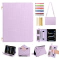 thumbnail image 1 of Case for Samsung Galaxy Tab S8 Ultra/S9 Ultra/S10 Ultra, Folio Stand PU Leather Cover with Shoulder Strap&Handstrap with elastic, Multi-Card Slots Cash Pockets Pen Slot Envelope Pocket Case, Purple, 1 of 10