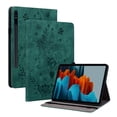 thumbnail image 1 of Case for Samsung Galaxy Tab S9+ 【12.4 inch】 , Butterfly & Rose Embossed Magnetic Clasp Stand Premium Multi-Angle Flip PU Leather Case with Stylus Holder Tablet Case,Green,For Galaxy Tab S9+, 1 of 7