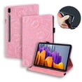 thumbnail image 1 of Case for Samsung Galaxy Tab S9 FE Plus 12.4 inch (X610/X616), Multi-Angle Viewing Folio Stand Smart Shell Embossed Pattern PU Leather Cover with Auto Sleep/Wake Pencil Holder Card Slot Case, Pink, 1 of 7