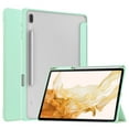 thumbnail image 1 of Case for Samsung Galaxy Tab S9 Plus/S8 Plus/S7 Plus/S7 FE/S7 Plus 12.4 Inch with [S Pen Holder], [Tri-Fold Flip Kickstand] Shockproof Protective Transparent Clear Back Tablet Cover, Mintgreen, 1 of 8