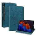 thumbnail image 1 of Case for Samsung Galaxy Tab S9 Plus/S8 Plus/S7 Plus/S7 FE SM-X810/X800/T970/T730, Multi-Angle Viewing Stand Cover with Card Slots, Heart Love Pattern PU Leather Flip Protective Tablet Case, Blue, 1 of 10