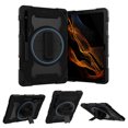 thumbnail image 1 of Case for Samsung Galaxy Tab S9 Plus / Tab S8 Plus / Tab S7 Plus / Tab S7 FE 12.4 inch, Shockproof Case with [Hidden Kickstand] [Hand Strap] Kids Friendly Protective Tablet Cover, Black, 1 of 8