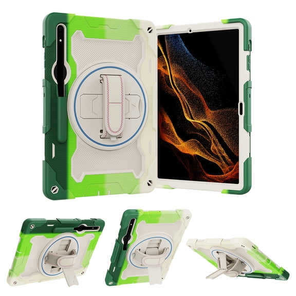 Case for Samsung Galaxy Tab S9/S8 /S7 11" 2023/2022/2020, Shockproof Case with [Hidden Kickstand] [Hand Strap] Kids Friendly Protective Tablet Cover for Samsung Galaxy Tab S9/S8 /S7 11", Green