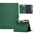 thumbnail image 1 of Case for Samsung Galaxy Tab S9/S8/S7 11 inch, Fiber Texture PU Leather Folio Stand Cover Flip Tablet Case with Credit Card Slot & Auto Wake/Sleep & Magnetic Clasp for Galaxy Tab S9/S8/S7, Dark Green, 1 of 6