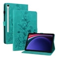 thumbnail image 1 of Case for Samsung Galaxy Tab S9/S8/S7, Flower Pattern PU Leather Multi-Angle Viewing Stand Shockproof Flip Case with Card Slot, Magnetic Clasp, Pencil Slot, for Galaxy Tab S9/S8/S7, Green, 1 of 11