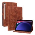 thumbnail image 1 of Case for Samsung Galaxy Tab S9/S8/S7, Flower Pattern PU Leather Multi-Angle Viewing Stand Shockproof Flip Case with Card Slot, Magnetic Clasp, Pencil Slot, for Galaxy Tab S9/S8/S7, Brown, 1 of 11