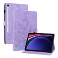 thumbnail image 1 of Case for Samsung Galaxy Tab S9/S8/S7, Flower Pattern PU Leather Multi-Angle Viewing Stand Shockproof Flip Case with Card Slot, Magnetic Clasp, Pencil Slot, for Galaxy Tab S9/S8/S7, Purple, 1 of 11