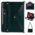 thumbnail image 1 of Case for Samsung Galaxy Tab S9 Ultra/S8 Ultra 14.6",Decase Premium Tri-Fold Protection Stand Wallet Tablet Shell Handbag With Crossbody Strap,for 14.6" Samsung Tab SM-X910/X916/X900/X906 - Deep Green, 1 of 6