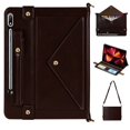 thumbnail image 1 of Case for Samsung Galaxy Tab S9 Ultra/S8 Ultra 14.6",Decase Premium Tri-Fold Protection Stand Wallet Tablet Shell Handbag With Crossbody Strap,for 14.6" Samsung Tab SM-X910/X916/X900/X906 - Coffee, 1 of 6