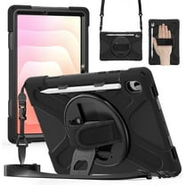 Case for Samsung Galaxy Tab Tab S11 (11-inch) 2025 SM-X730/SM-X736B,Shockproof Protective Kids Case with Pencil Holder, 360 Rotating Hand Strap & Stand, Shoulder Strap