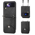 thumbnail image 1 of Case for Samsung Galaxy Z Flip 3 5G, Magnetic Matte Premium PU Leather Stand Flip Cover with Card Slots and Wallet, Shockproof and Full Body Protection Compatible with Z Flip 3 - Black, 1 of 8