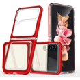thumbnail image 1 of Case for Samsung Galaxy Z Flip 4 5G 2022, Slim Thin Soft TPU Bumper & Hard PC Transparent Back Shockproof Scratch Resistant Protective Phone Case for Samsung Galaxy Z Flip 4 5G 2022 (Red), 1 of 15