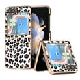 thumbnail image 1 of Case for Samsung Galaxy Z Flip 5 2023, Ultra-Thin Leopard PU Leather Plating Frame Shock Absorbing Cover Protective for Galaxy Z Flip 5 Fashion Men and Women Folding Case Cover - Silver Leopard, 1 of 6