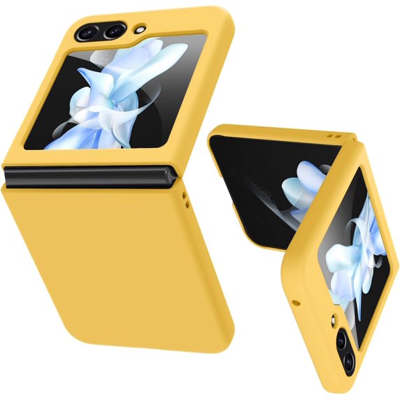 Case for Samsung Galaxy Z Flip 5 5G 2023, Slim Fit Z Flip 5 Case for Women Girls, Ultra Thin Hard PC Back Anti-Scratch Full Protection Protective Cover for Galaxy Z Flip 5 2023 (Yellow)