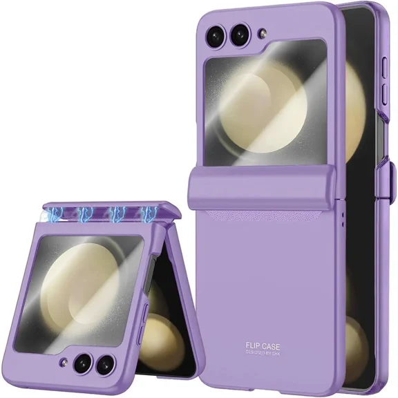 Case for Samsung Galaxy Z Flip 5 Case, Hinge Protection, Built-in Screen Protector, Wireless Charging, Shockproof, Anti Scratch Slim Phone Protective Cover for Galaxy Z Flip 5, 2023