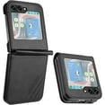 thumbnail image 1 of Case for Samsung Galaxy Z Flip 5 Leather Case, Galaxy Z Flip 5 Case Flip Folio Case Anti-Scratch Durable Heavy Duty Protective Shockproof Case for Samsung Galaxy Z Flip 5 Matte Black, 1 of 12