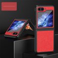 thumbnail image 1 of Case for Samsung Galaxy Z Flip 5, Lychee Pattern Classic PU Leather + TPU Military Grade Shockproof Cover, Camera Lens Protection All-Inclusive Foldable Case for Samsung Galaxy Z Flip 5, Red, 1 of 7