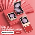 thumbnail image 1 of Case for Samsung Galaxy Z Flip 5 PU Leather Electroplated Case, Hinge Protection Glitter Rhinestone Lens Protection Rugged Shockproof Slim Folding Cover for Samsung Galaxy Z Flip 5,Red, 1 of 11