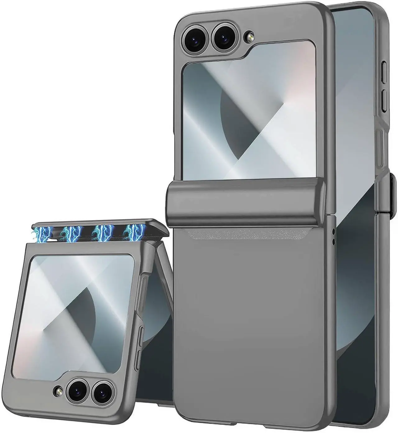Case for Samsung Galaxy Z Flip 6 Case / Z Flip 7 FE, Hinge Protection, Built-in Screen Protector, Wireless Charging, Slim Rugged Phone Protective Case for Galaxy Z Flip 6