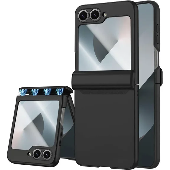 Case for Samsung Galaxy Z Flip 6 Case / Z Flip 7 FE, Hinge Protection, Built-in Screen Protector, Wireless Charging, Slim Rugged Phone Protective Case for Galaxy Z Flip 6