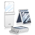 thumbnail image 1 of Case for Samsung Galaxy Z Flip 7, Built-in Tempered Glass Small Screen Protector + Magnetic Hinge Protection, Ultra-Thin All-Inclusive Drop-Proof, Non-Slip Texture, Scratch Resistant, Silver, 1 of 10