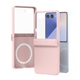 thumbnail image 1 of Case for Samsung Galaxy Z Flip 7 FE / Z Flip 6, HD Tempered Glass Outer Film + Matte PC Protective Cover with Hinge Protection, Compatible with MagSafe, Ultra Slim Anti-Scratch Phone Case Cover, Pink, 1 of 5