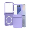 thumbnail image 1 of Case for Samsung Galaxy Z Flip 7 FE / Z Flip 6,HD Tempered Glass Outer Film + Matte PC Protective Cover with Hinge Protection,Compatible with MagSafe,Ultra Slim Anti-Scratch Phone Cover,Purple, 1 of 5