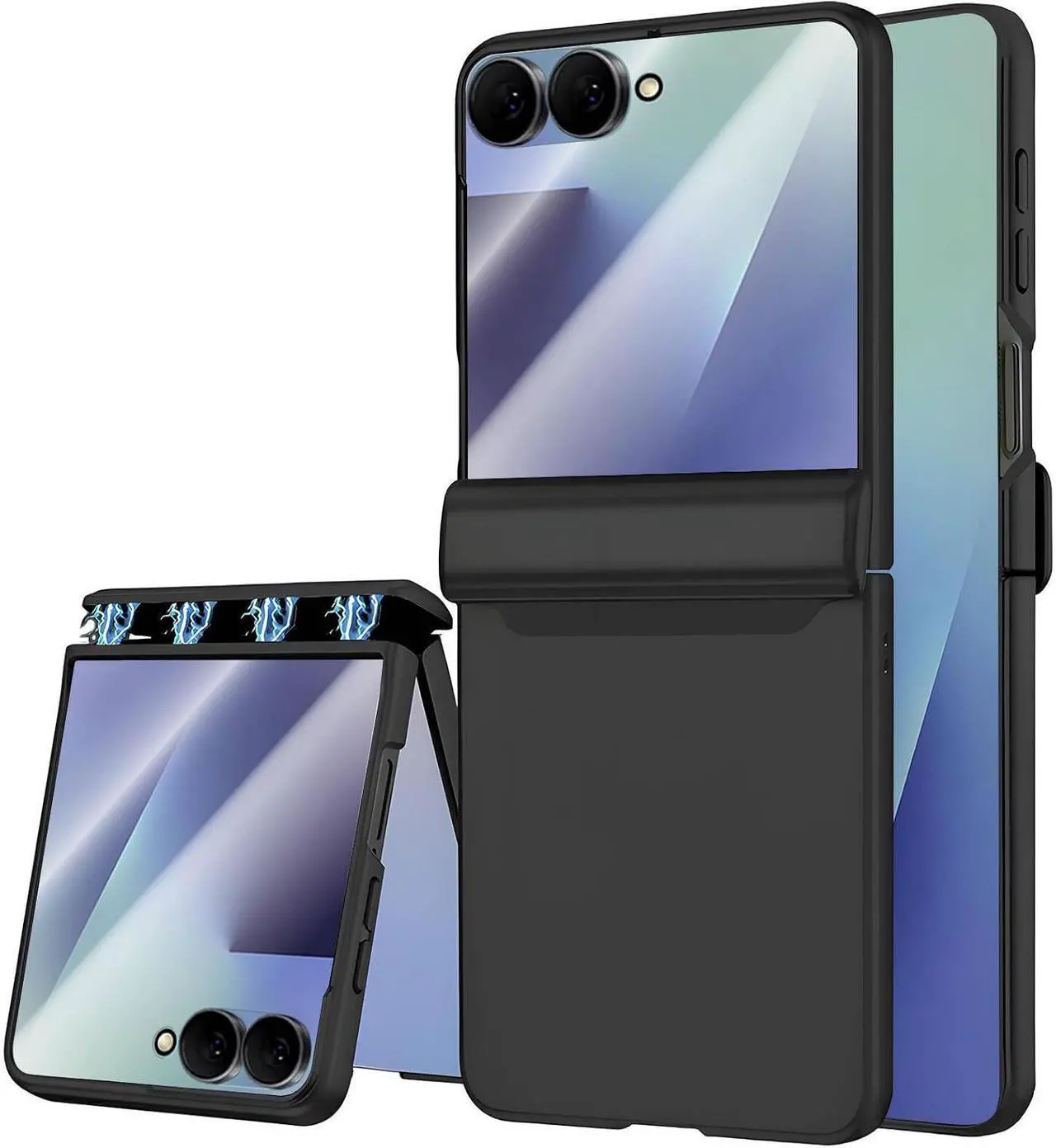 Case for Samsung Galaxy Z Flip 7, Hinge Protection, Built-in Screen Protector, Wireless Charging, Shockproof, Slim Rugged Phone Protective Case for Galaxy Z Flip 7