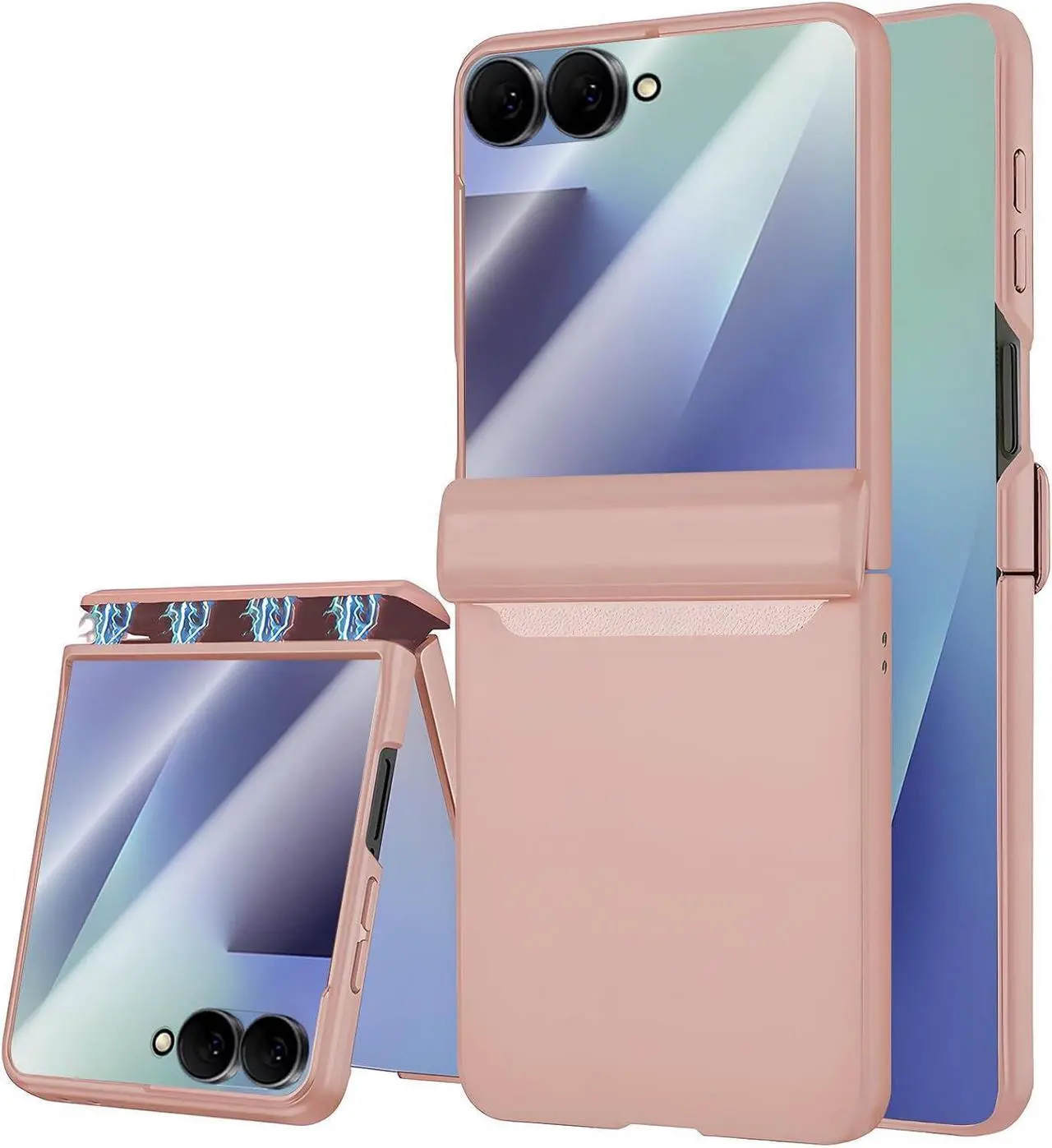 Case for Samsung Galaxy Z Flip 7, Hinge Protection, Built-in Screen Protector, Wireless Charging, Shockproof, Slim Rugged Phone Protective Case for Galaxy Z Flip 7