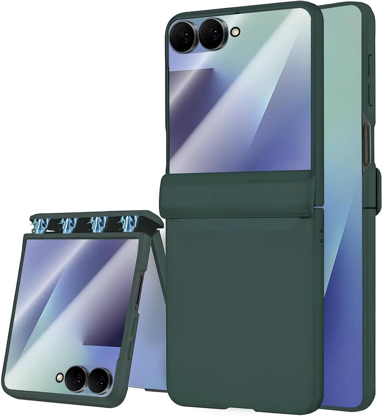 Case for Samsung Galaxy Z Flip 7, Hinge Protection, Built-in Screen Protector, Wireless Charging, Shockproof, Slim Rugged Phone Protective Case for Galaxy Z Flip 7