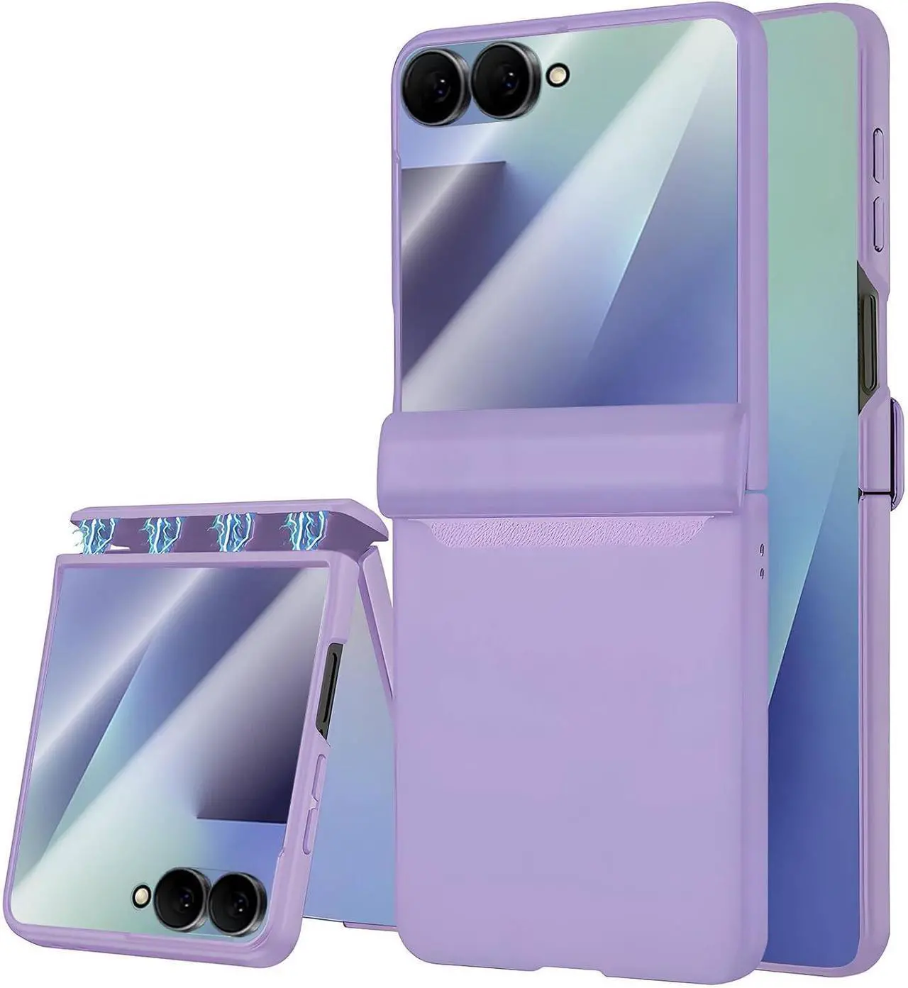 Case for Samsung Galaxy Z Flip 7, Hinge Protection, Built-in Screen Protector, Wireless Charging, Shockproof, Slim Rugged Phone Protective Case for Galaxy Z Flip 7