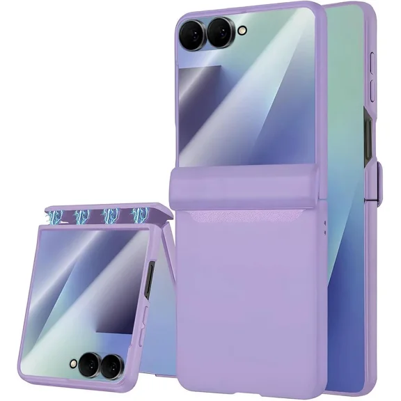 Case for Samsung Galaxy Z Flip 7, Hinge Protection, Built-in Screen Protector, Wireless Charging, Shockproof, Slim Rugged Phone Protective Case for Galaxy Z Flip 7