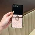 thumbnail image 1 of Case for Samsung Galaxy Z Flip 7 with Ring Holder Stand, Diamond Elegant Case with Ring Grip for Women Girls, Shockproof Kickstand Hinge Protection Phone Cover for Samsung Galaxy Z Flip 7, Pink, 1 of 8