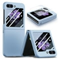 thumbnail image 1 of Case for Samsung Galaxy Z Flip5 Skin-Friendly Folding Case, Slim Rugged PC Cover with Screen Protective Film, Full Coverage Shockproof Anti-Scratches Case for Samsung Galaxy Z Flip5,Light Blue, 1 of 6